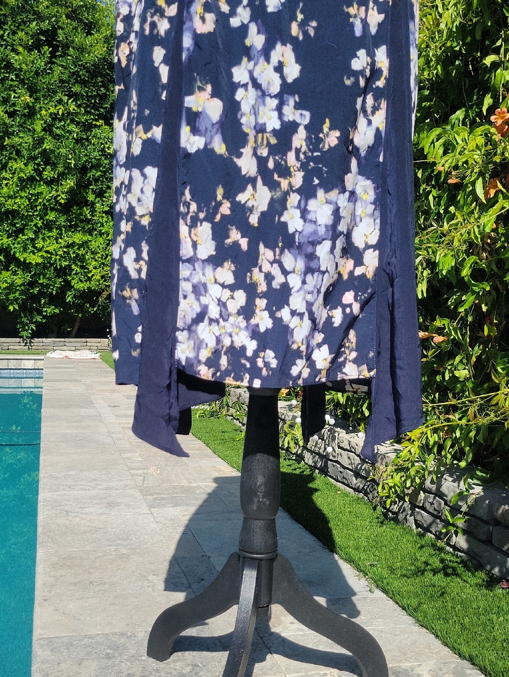 Boho Flowy Blue Floral Whimsical Romantic Summer Dress XL - Picture 8 of 12